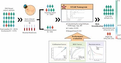 Cost-effective prognostic evaluation of breast cancer: using a STAR nomogram model based on routine blood tests